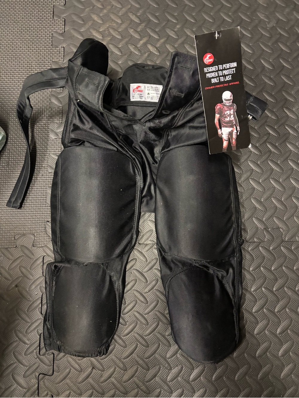 Cutters Black Football Girdle with Thigh Pads